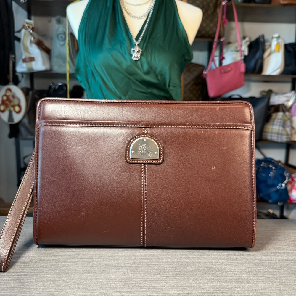 Burberry Brown Leather Clutch